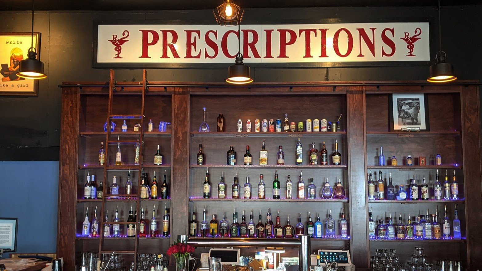 Image of the drink selection in The Pharmacy bar.