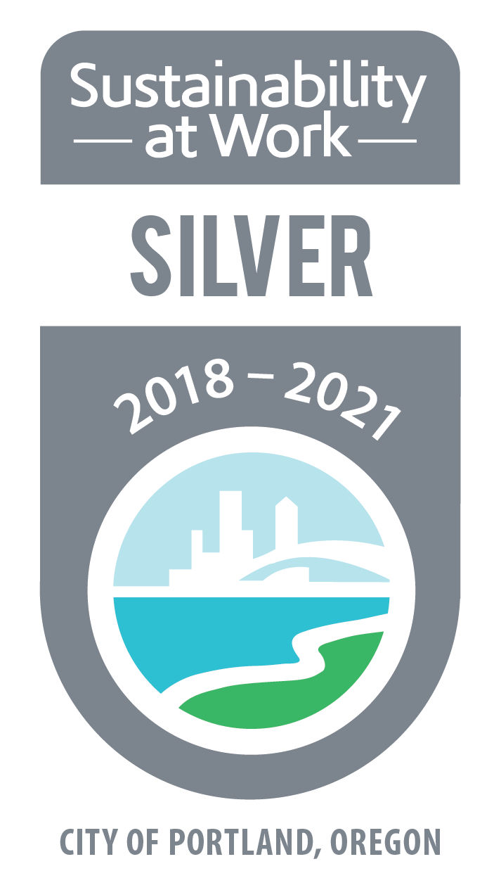 Silver 2018_Sustainability at Work City of Portland Sustainability at Work Silver Ceritifcation Badge 2018–2021